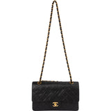 Chanel Quilted Lambskin Medium 24K Gold Double Flap Shoulder Bag