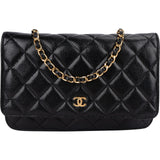 Chanel Quilted Caviar Leather Wallet On Chain Crossbody Bag