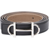 Hermès Bicolor Leather Reversible Gamma H Belt (110)