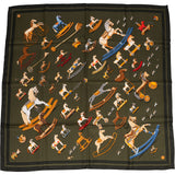 Hermès Cheval à roulettes Silk Carre 90 Scarf Tuch