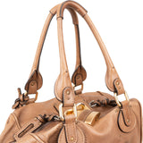 Chloé Brown Leather Paddington Pocket Satchel Studded Shoulder Bag