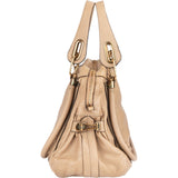 Chloé Beige Grained Leather Paraty Handbag