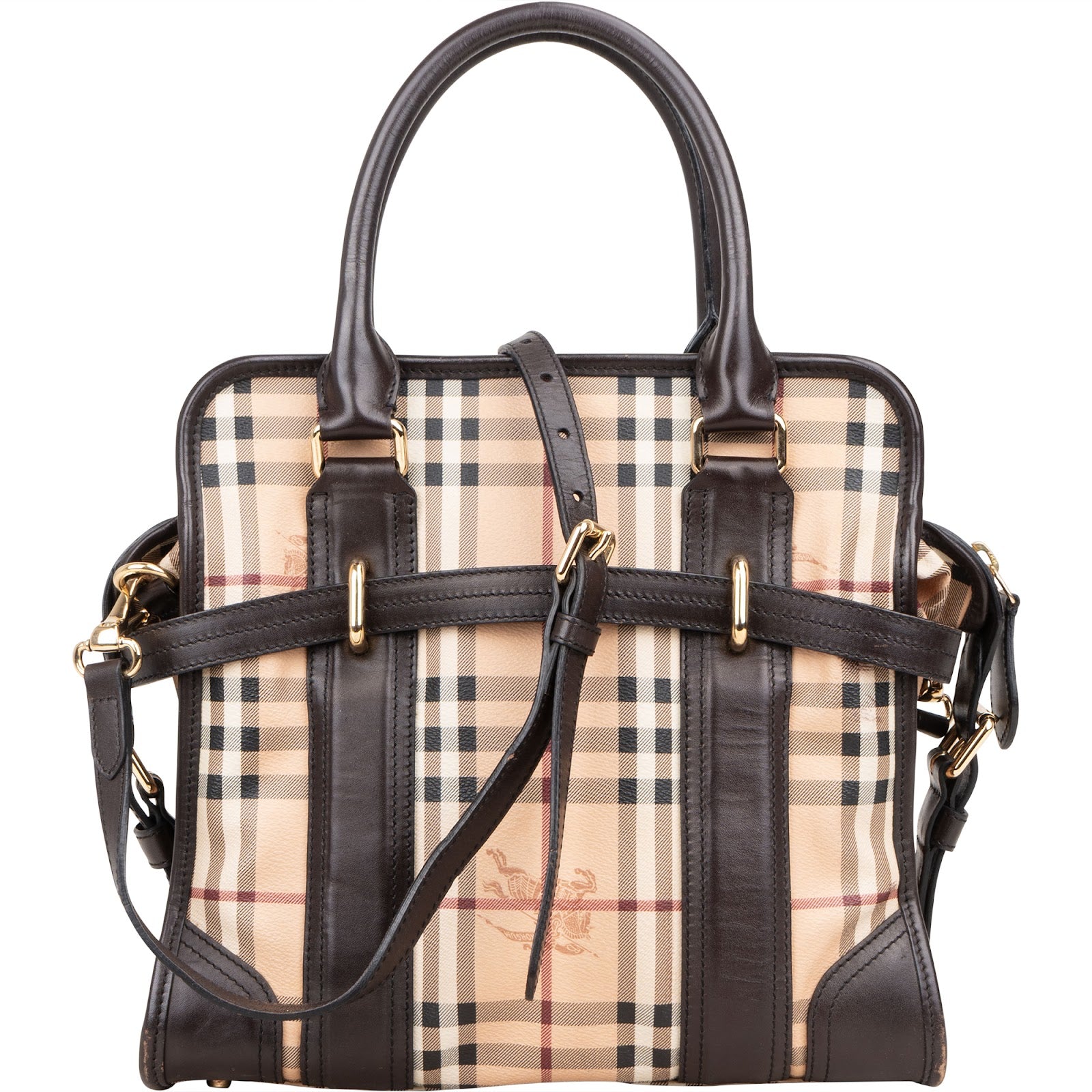 Burberry Haymarket Check Minford Satchel Handbag - vintageandkickz