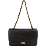 Chanel Quilted Lambskin Medium 24K Gold Double Flap Shoulder Bag