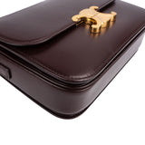 Celine Burgundy Classic Boxcalf Leather Triomphe Crossbody Bag
