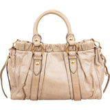 Miu Miu Vitello Lux Bauletto Satchel Handbag