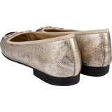 Chanel Metallic Leather Cap-Toe Bow Ballerina Flats (35,5)