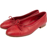 Chanel Red Leather CC Ballet Flats (35)
