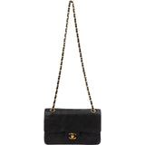 Chanel Quilted Lambskin Small 24K Gold Double Flap Shoulder Bag