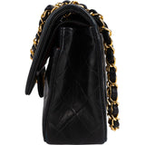 Chanel Quilted Lambskin 24K Gold Small Double Flap Shoulder Bag