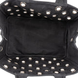Prada Triangle Perforated Grommet Canapa Handbag