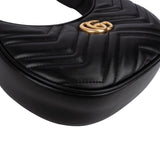 Gucci Matelassé Leather GG Marmont Half-Moon Mini Crossbody Shoulder Bag