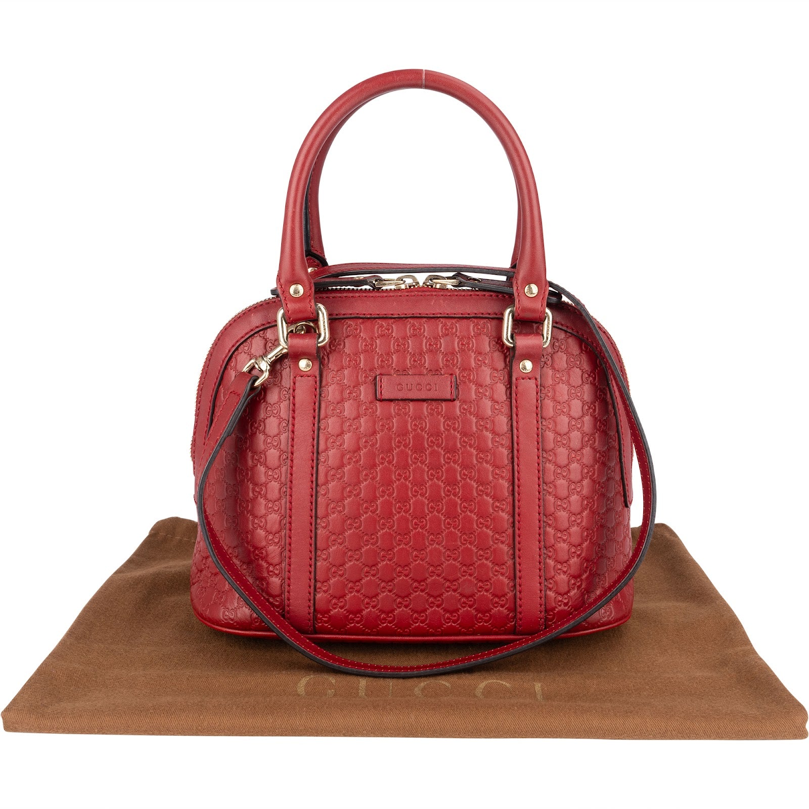 Gucci Microguccissima Leather Small Dome Satchel Handbag - vintageandkickz