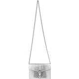 Gucci Lizard-Embossed Metallic Leather Dionysus Wallet On Chain Crossbody Bag