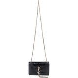 Yves Saint Laurent Croc-Embossed Leather Kate Tassel Crossbody Bag