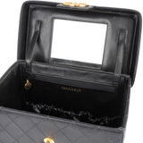 Chanel Jumbo Quilted Lambskin 24K Gold CC Vanity Case Handbag