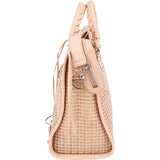 Balenciaga Stitched Checked Monogram Mesh Pink Leather City Handbag