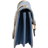 Gucci Blue Pebbled Leather Small Interlocking GG Crossbody Bag