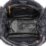 Miu Miu Faux Fur Matelassé Nappa Leather Tote Handbag