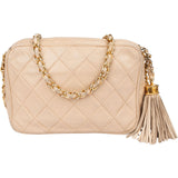 Chanel Quilted Lambskin Tassel Camera Crossbody Bag