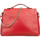 Gucci Red Grained Leather Interlocking GG Top Handle Shoulder Handbag
