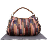 Miu Miu Leather Multicolor Patchwork Hobo Handbag