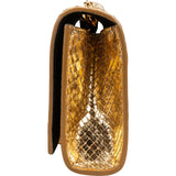 Yves Saint Laurent Gold Python-Embossed Leather Mini Kate Tassel Crossbody Bag