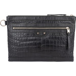 Balenciaga Crocodile Embossed Classic Clutch - vintageandkickz