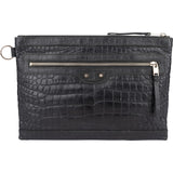 Balenciaga Crocodile Embossed Classic Clutch - vintageandkickz