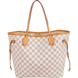 Louis Vuitton Monogram Damier Azur Canvas Neverfull MM Shoulder Bag