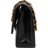 Chanel Quilted Lambskin Medium 24K Gold Double Flap Shoulder Bag
