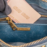 Miu Miu Vitello Shine Bowler Satchel Handbag