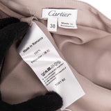 Cartier Taupe Satin Look Ruffle T-Shirt (FR38)