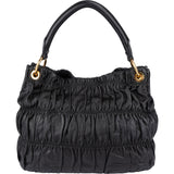 Prada Black Matelassé Nappa Leather Gaufre Shoulder Bag