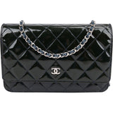 Chanel Quilted Patent Leather Wallet On Chain Crossbody Bag