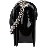 Chanel Quilted Patent Caviar Leather Large Boy Single Flap Crossbody Bag