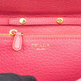 Prada Pink Pebbled Leather Wallet on Chain Crossbody Bag