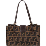Fendi Monogram FF Zucca Canvas Small Tote Shoulder Bag