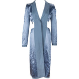 Fendi Blue Silk Paneled Dress Coat (IT40)