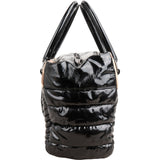 Burberry Quilted Patent Leather Heymarket Check Tote Shoulder Bag