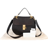 Chloé Black Grained Leather Drew Porte Epaule Crossbody Bag