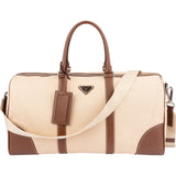 Prada Canvas Saffiano Leather Duffle Weekender 50 Travel Bag