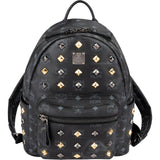 MCM Monogram Visetos Black Stark Bebe Boo Backpack
