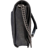 Chanel XXL Quilted Glittered Suede Boy Single Flap Maxi Crossbody Bag