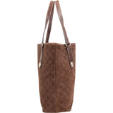 Gucci Monogram Suede GG Tote Shoulder Bag