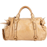 Miu Miu Vitello Lux Bow Satchel Handbag