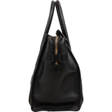 Céline Smooth Black Leather Luggage Handbag