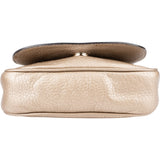 Gucci Pebbled Metallic Leather Soho Mini Saddle Chain Crossbody Bag