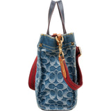 Coach Monogram Signature Denim Tote 22 Crossbody Handbag