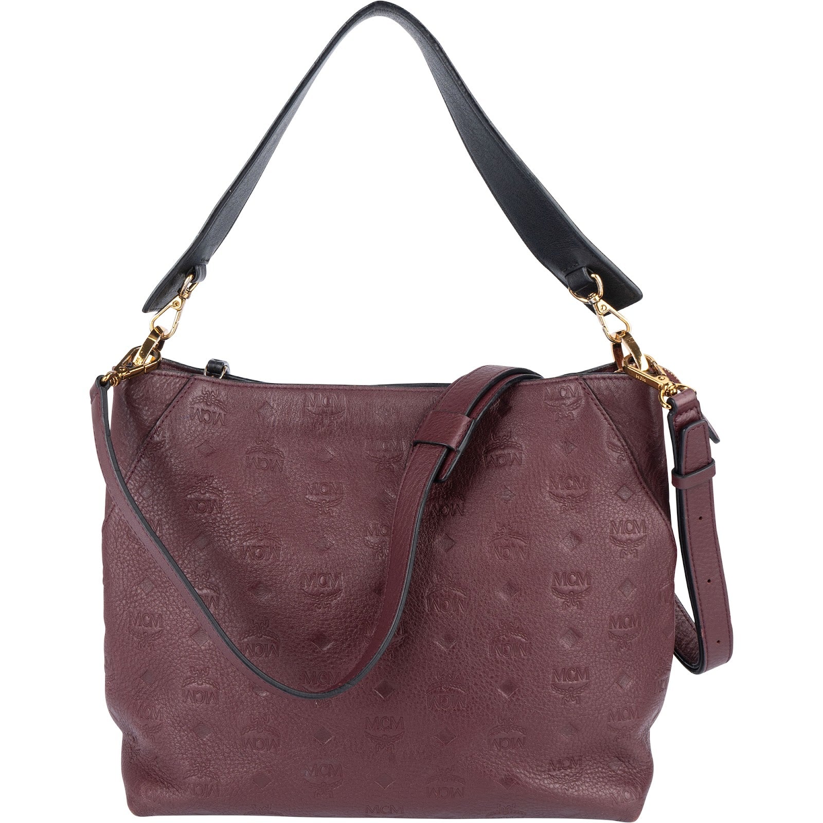 [🔄️B24 / F05] MCM Monogram Visetos Leather Milla Hobo Shoulder Bag - vintageandkickz